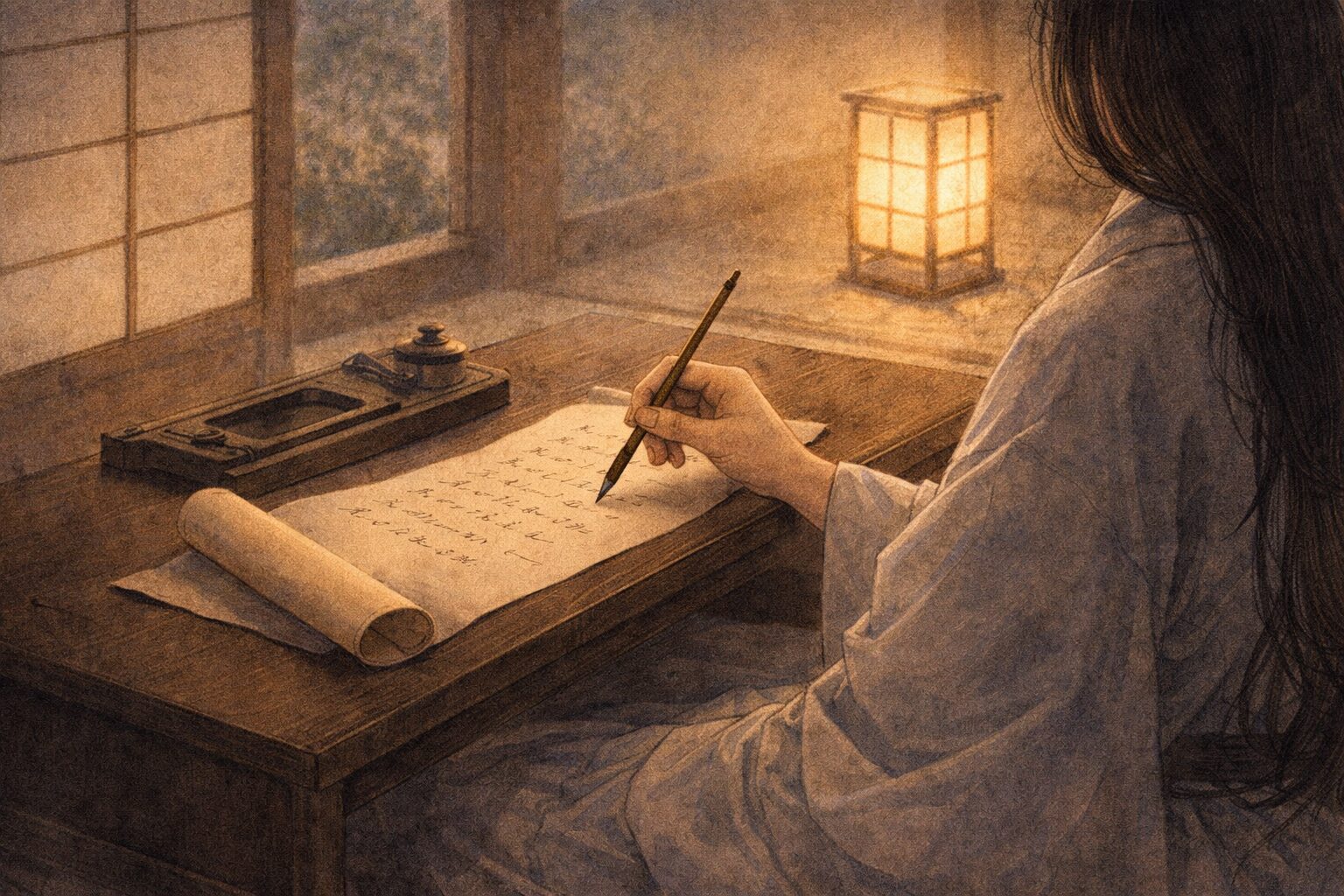 土佐日記 冒頭 女性の語りで日記を書き始める場面