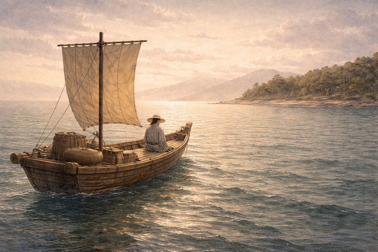 土佐日記 旅と喪失の感情が重なる海の場面