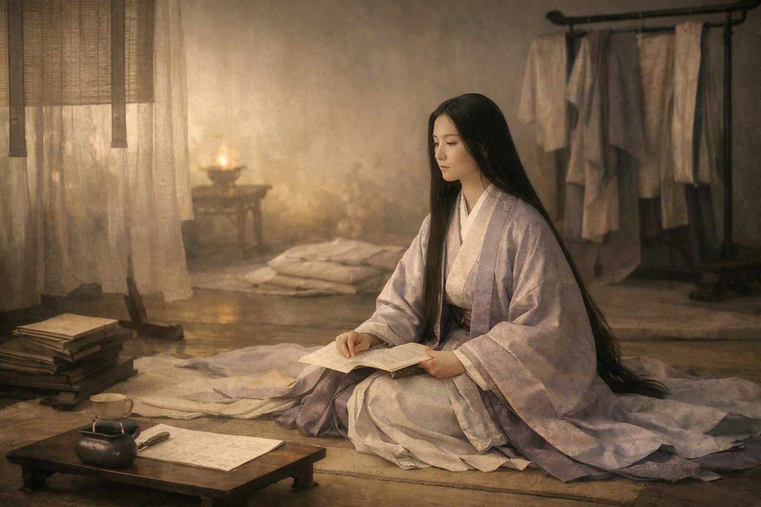 紫式部の生涯と宮廷社会への視線を表す静かな場面