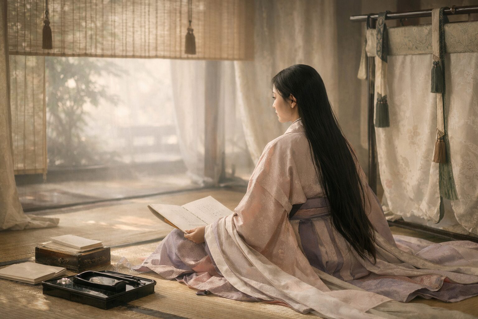 清少納言の人物像として場の空気や美しさを素早く言葉に変える姿を表した場面