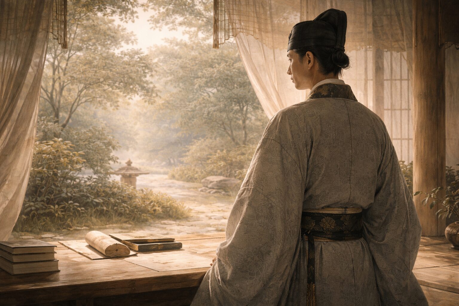 在原業平の生涯と宮廷社会の中での立場を表す場面