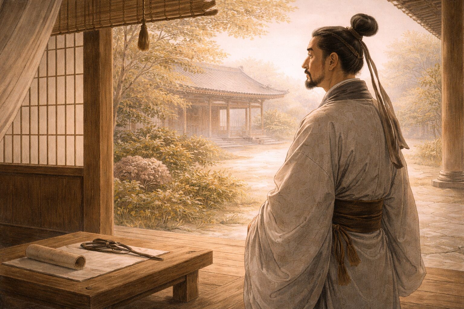 柿本人麻呂の生涯と宮廷歌人としての立場を表す場面