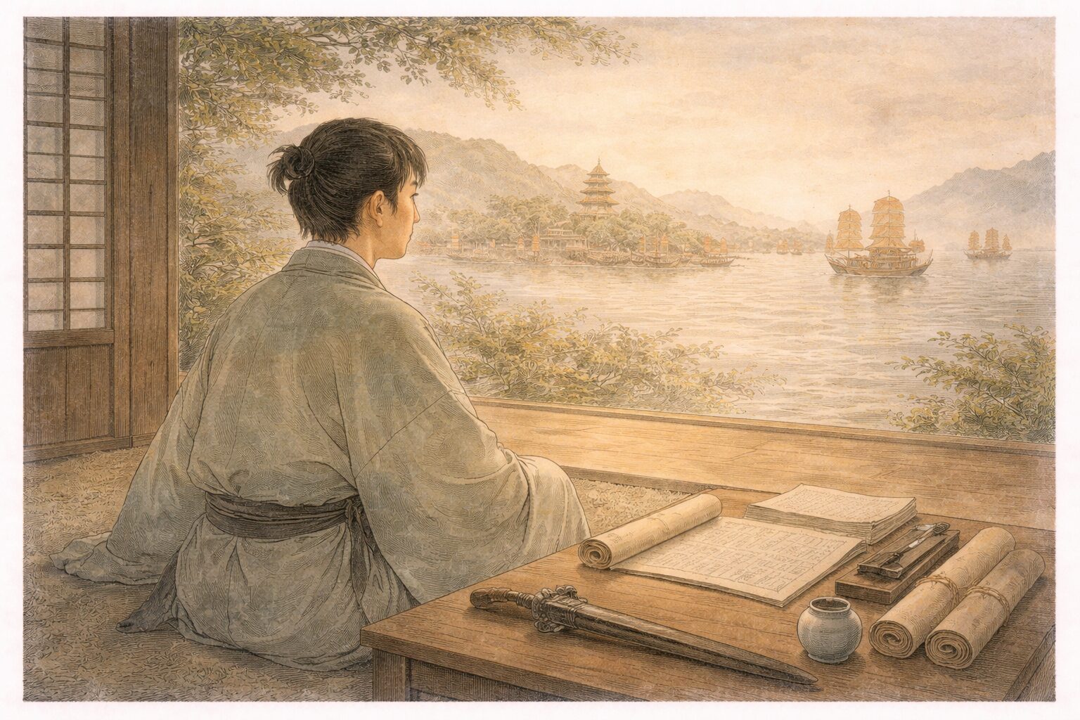 国性爺合戦の冒頭で和藤内の出自と大きな使命が示される場面