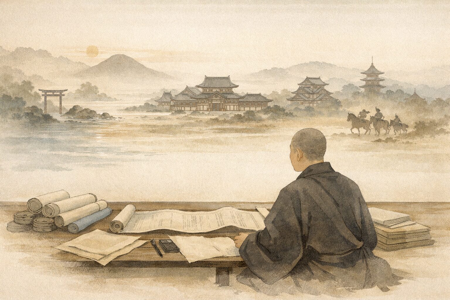 愚管抄の作者慈円が歴史と政治の流れを見渡す場面