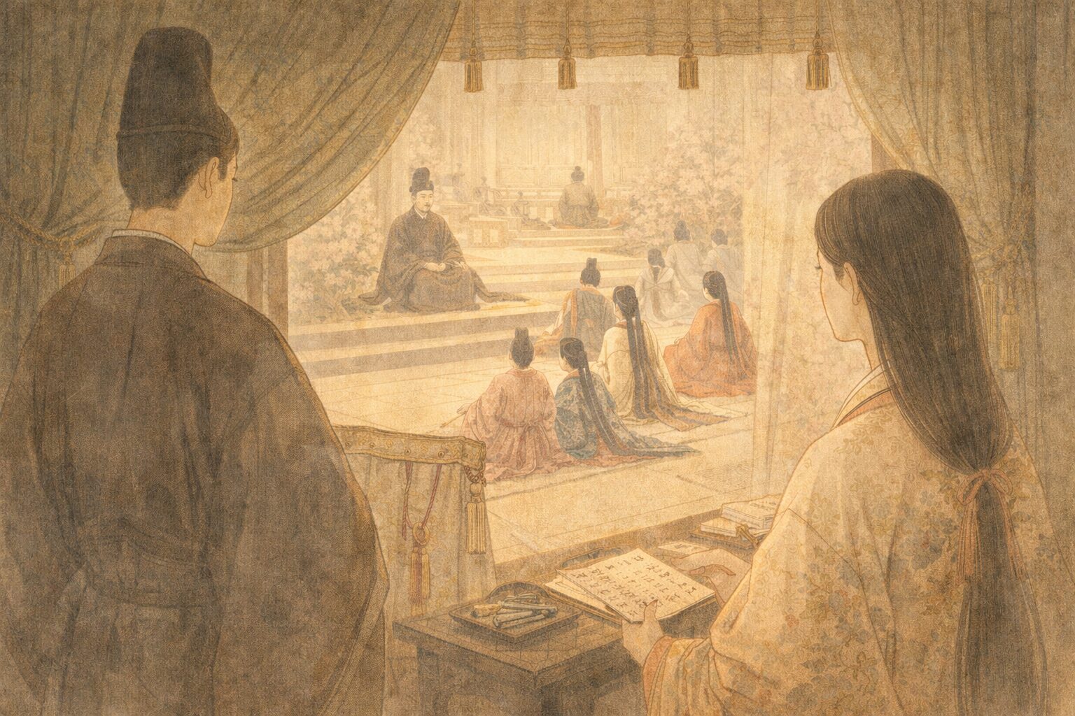 栄花物語の作者をめぐる宮廷の記憶を表した場面