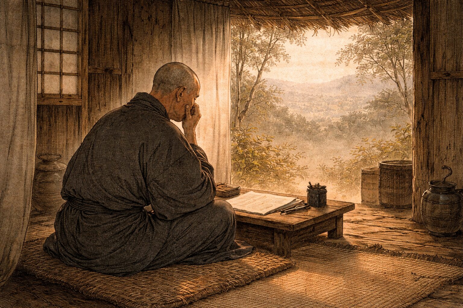 方丈記 住まいと無常 小さな庵から生き方を考える場面