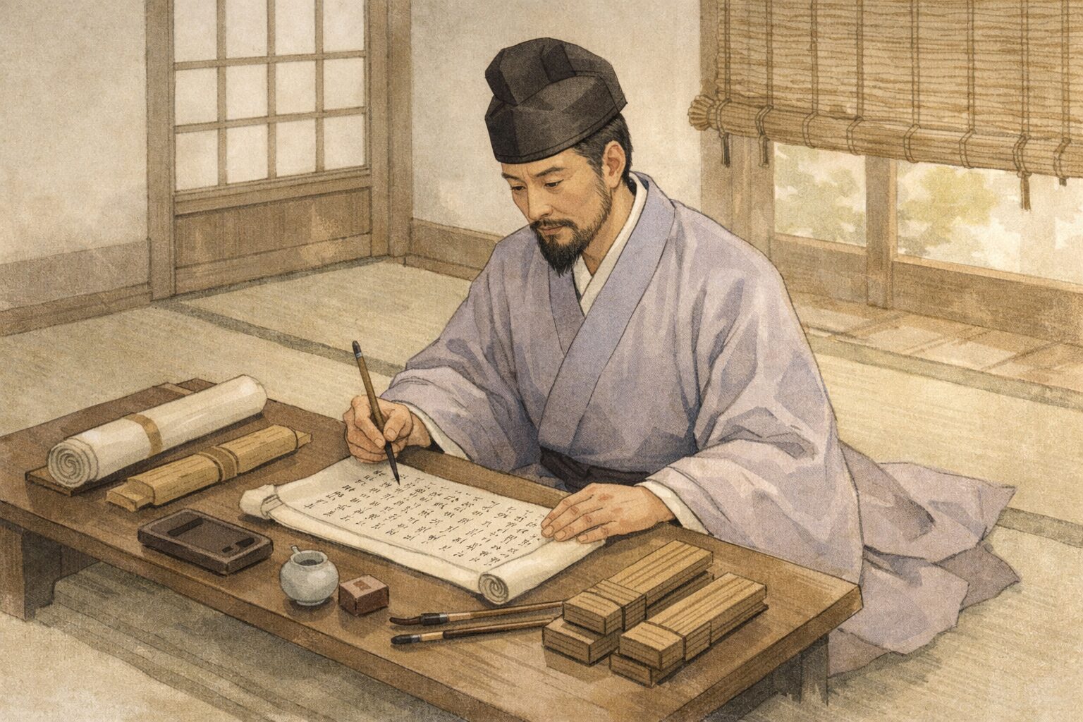 山上憶良の全体像と、学識ある官人としての姿を表した一場面