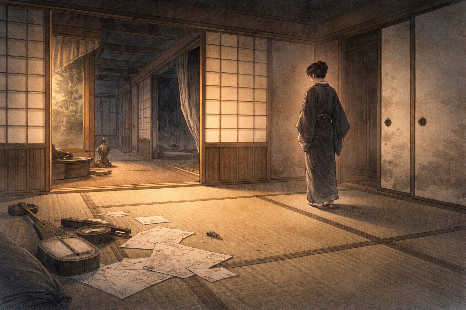 感情そのものではなく、感情が行動や破局へ変わる瞬間を舞台の構図として捉える紀海音の感覚を象徴した情景