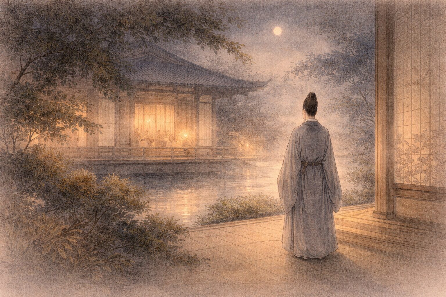 手に入らない恋と満たされない心が静かに残り続ける、狭衣物語の悲恋性を象徴した情景