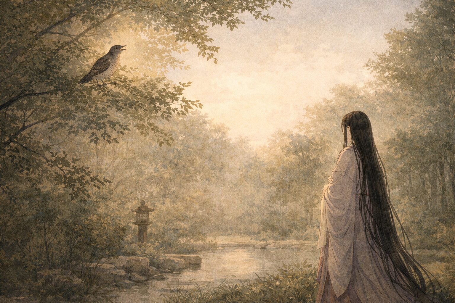 霍公鳥の声に亡き主君への思いを重ねることで、公的な奉仕と私的な悲しみが重なる『讃岐典侍日記』後半の美しさを表した情景