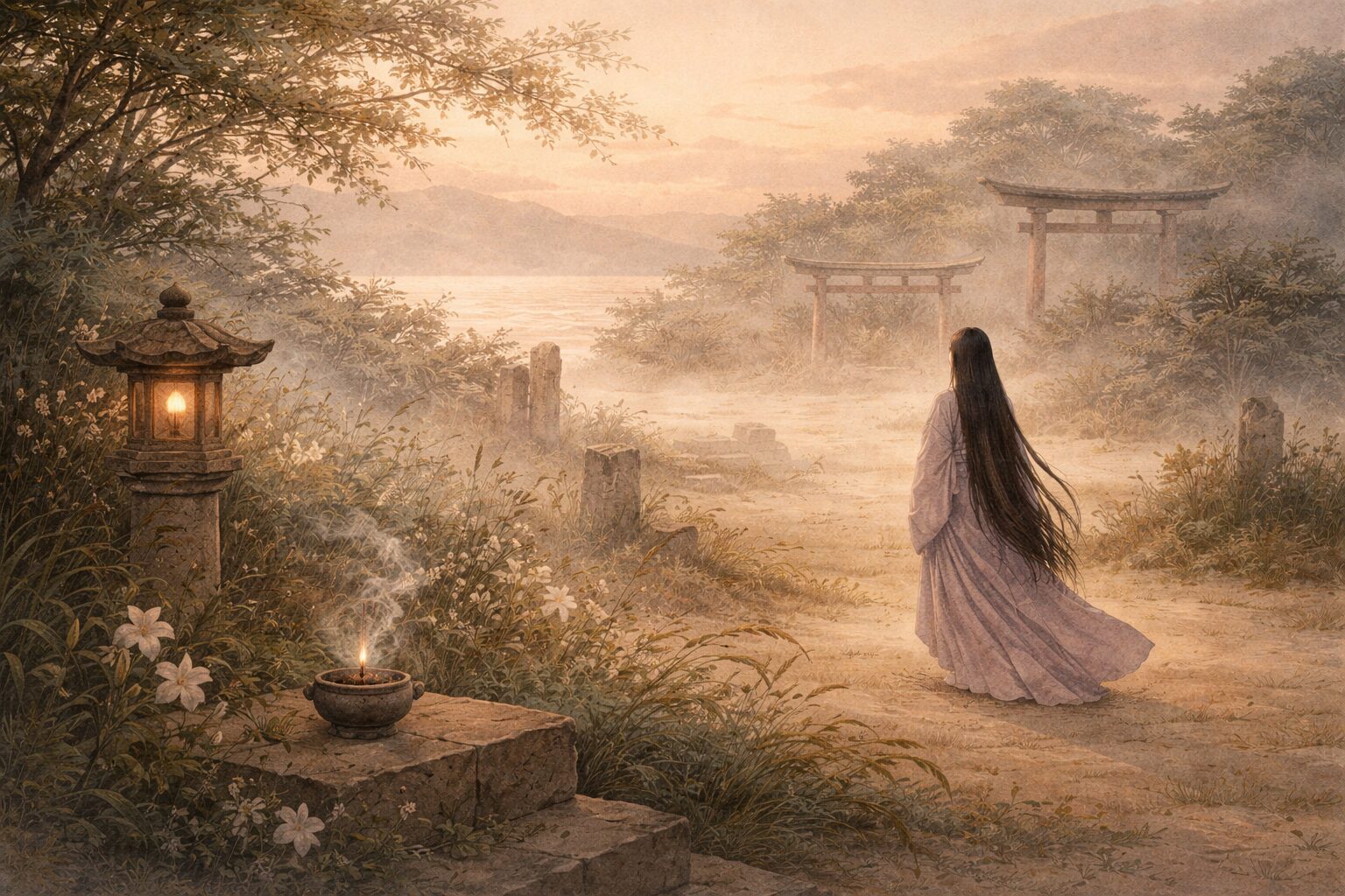 個人の恋の記憶が平家一門の喪失と重なっていく、建礼門院右京大夫集後半の追悼の美しさを表した情景