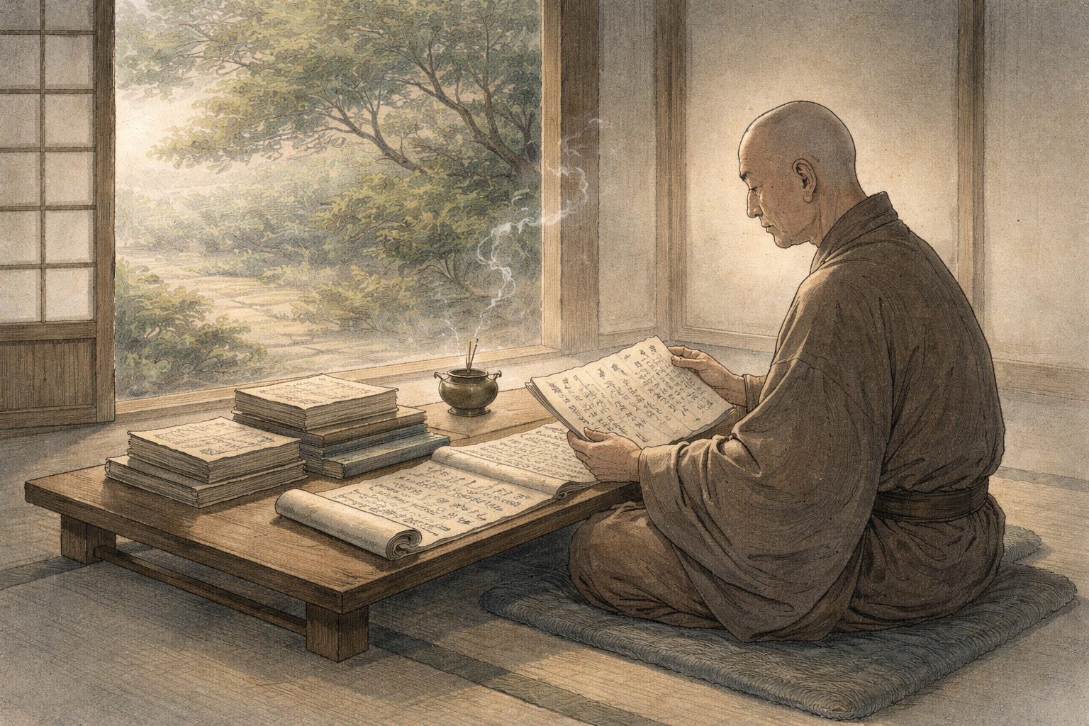 一人の僧侶歌人の長い思索と祈りが積み重なってできた『拾玉集』の全体像を表した情景