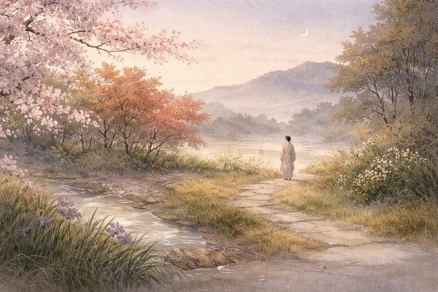 小さな巻数の中に四季と恋を整えて収めた、詞花和歌集の上品でまとまりある全体像を表した情景