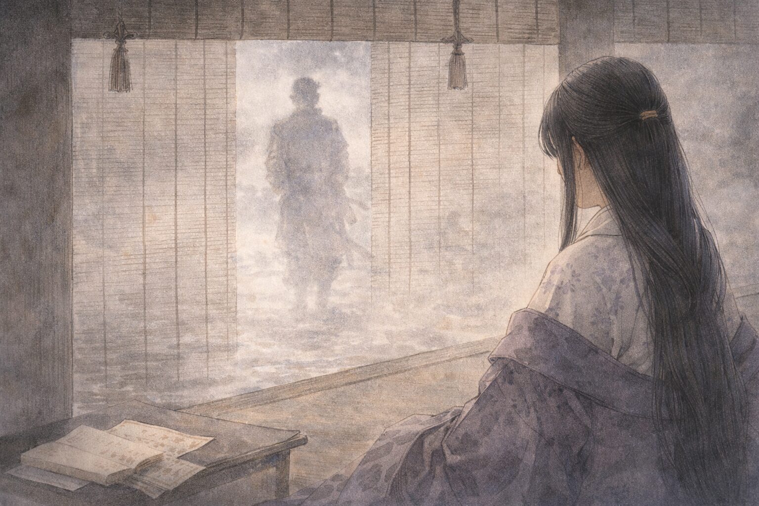 政治の敗者としてではなく、愛する人と引き裂かれる一人の人間として義経を見せる、静御前との別れの悲しみを象徴した情景