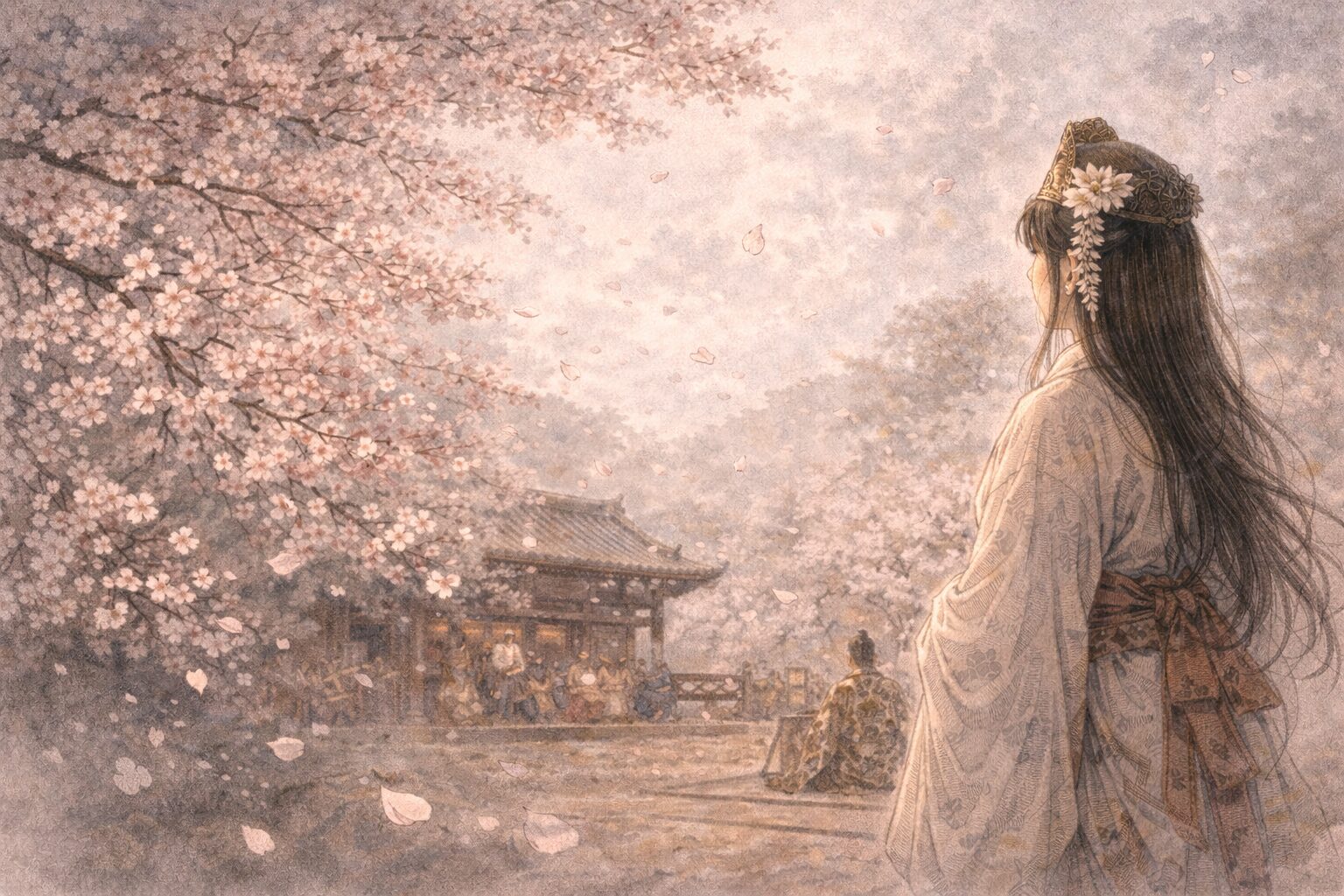 散る花を見つめながら詠まれた一首が、花見の場を人情の場へ変えていく能「熊野」の核心を表した情景