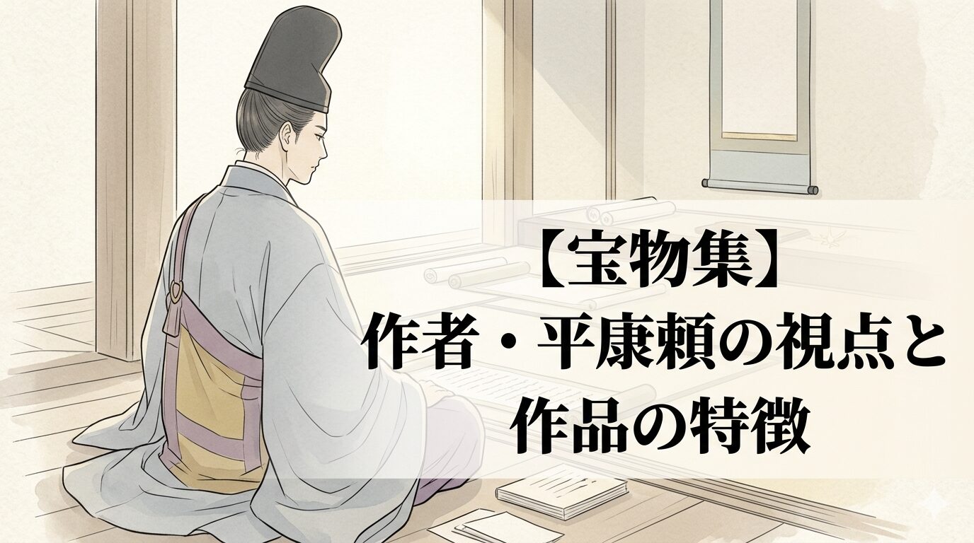 宝物集に通じる、世の宝を問い直しながら最後に仏法こそ第一の宝へ導いていく鎌倉初期の仏教説話集のイメージ。