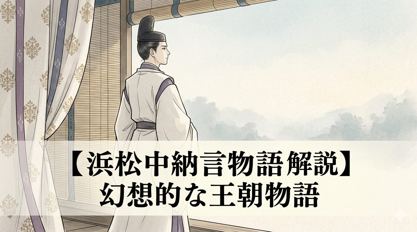 『浜松中納言物語』の、転生した父を追う旅とかなわない恋が重なる幻想的な物語を表した情景