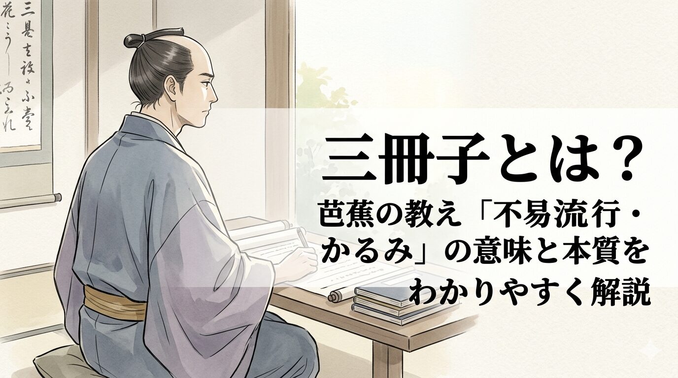 『三冊子』の、不易流行とかるみに通じる芭蕉俳諧の見方を表した情景
