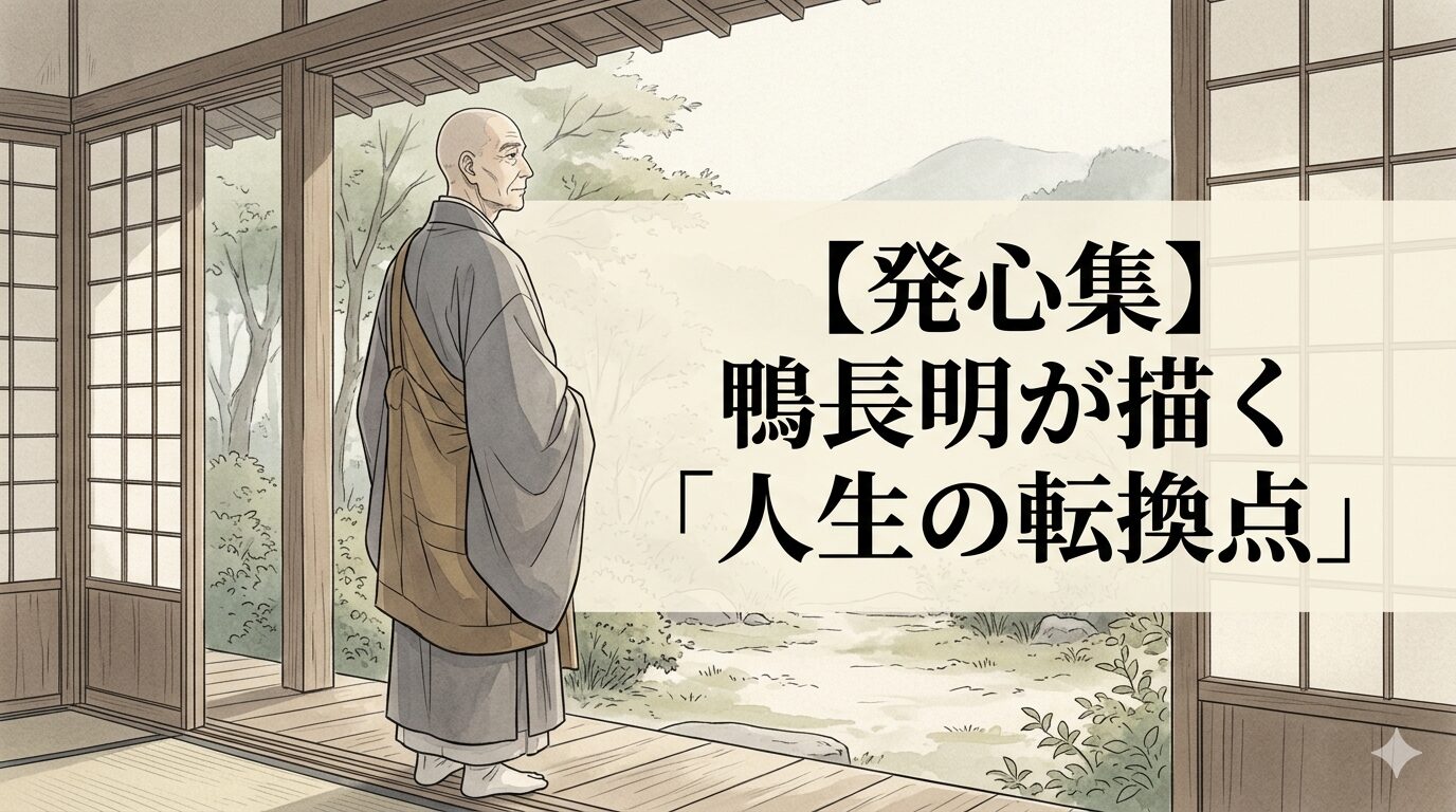 『発心集』の、世を離れる決意の前にある迷いと人生の転換点を表した情景
