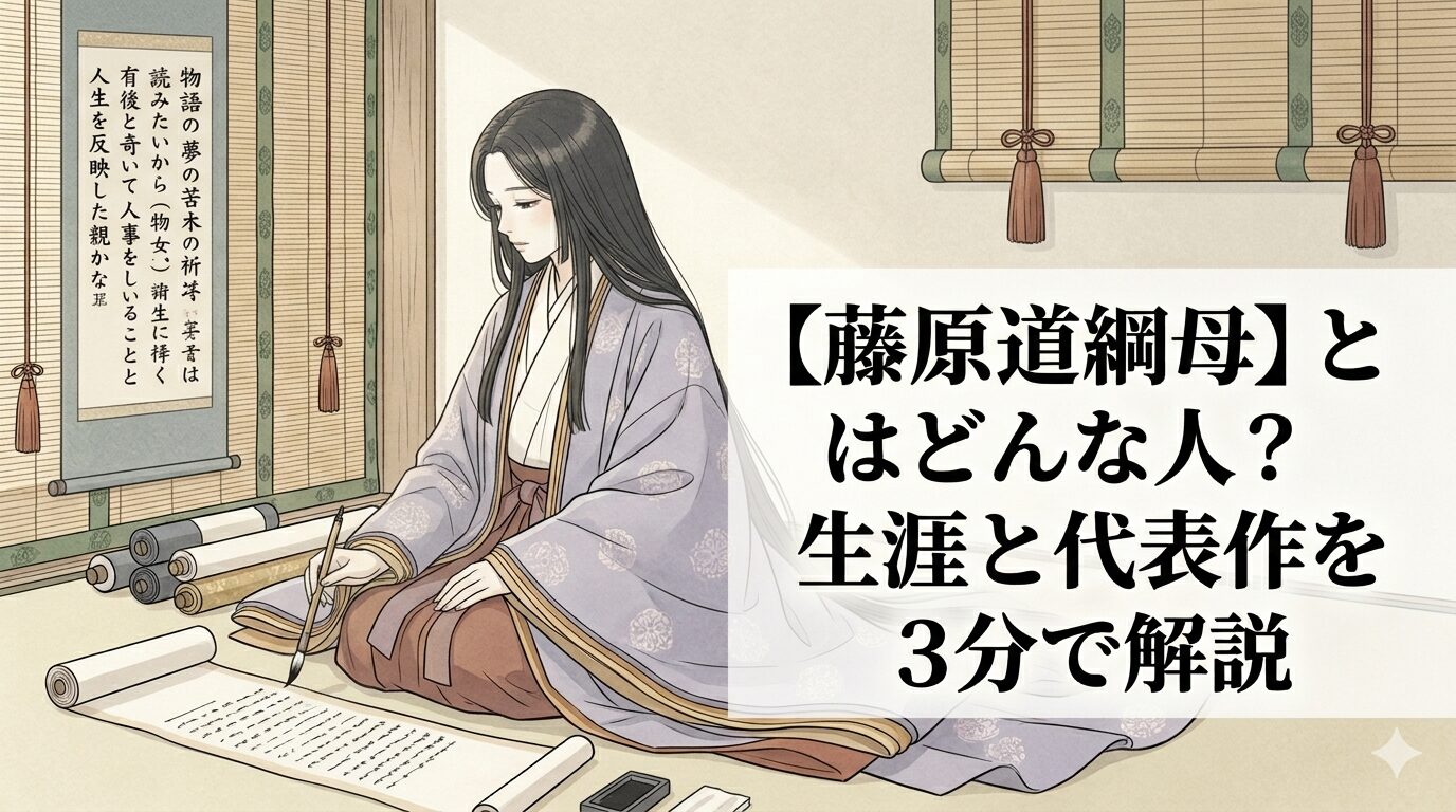 藤原道綱母と『蜻蛉日記』に通じる、結婚生活の孤独と傷つく心の揺れを内省的に描く平安時代の女流作家のイメージ。