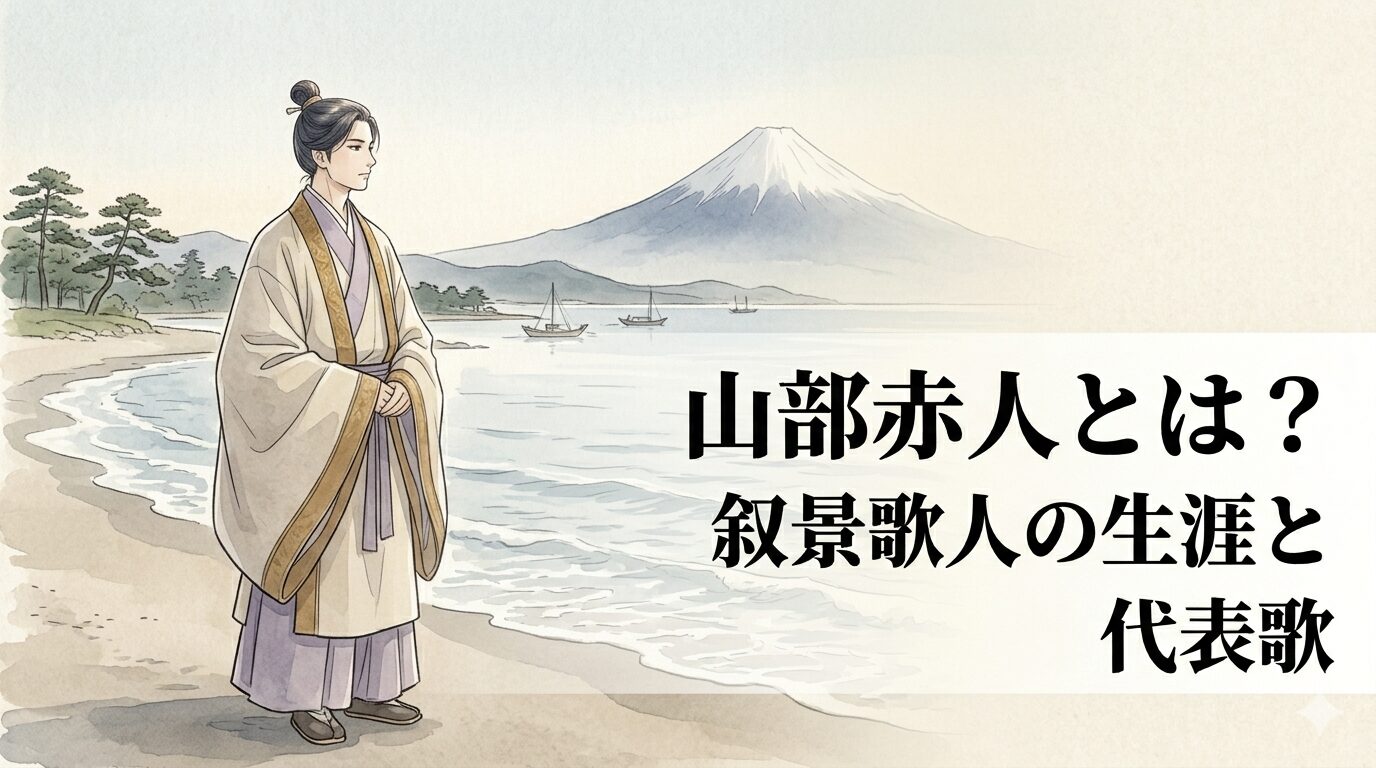 山部赤人の、雄大な自然を格調高く描く叙景歌人のまなざしを表した情景
