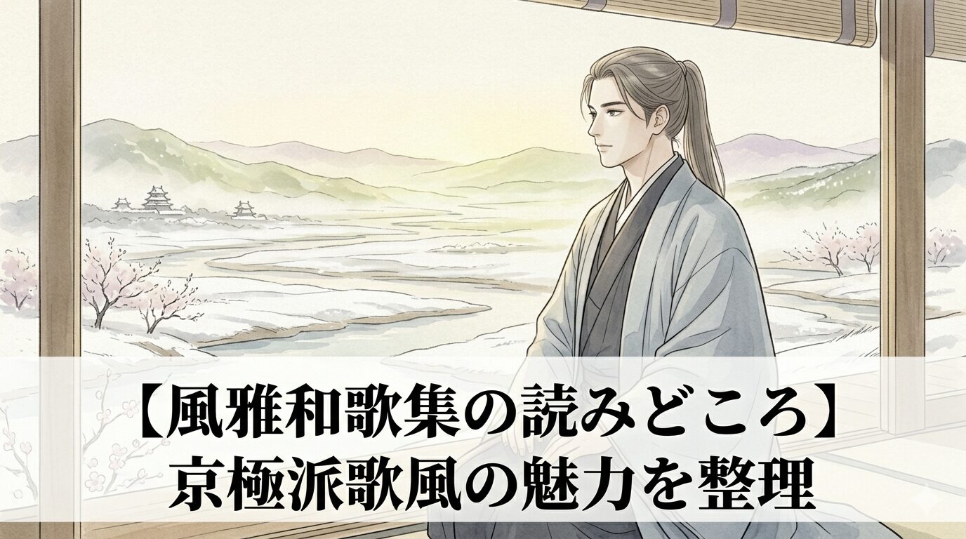 『風雅和歌集』の、光や色の変化を鋭くとらえる京極派の景色感覚を表した情景