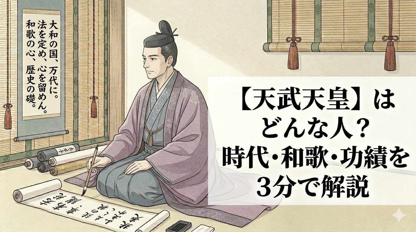 天武天皇の、国家と言葉の土台を整えた統治者としての姿を表した情景