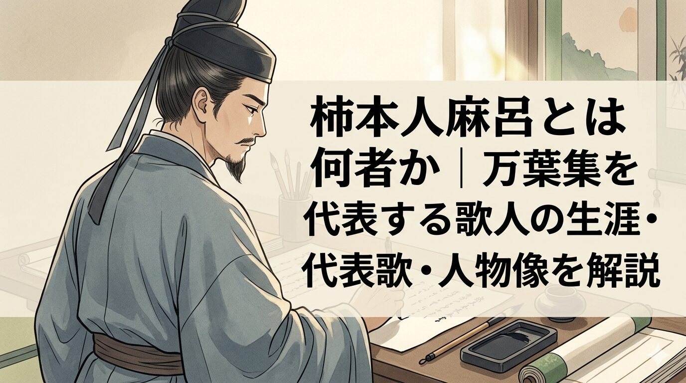 柿本人麻呂の、公の言葉と私の悲しみをあわせ持つ歌人像を表した情景