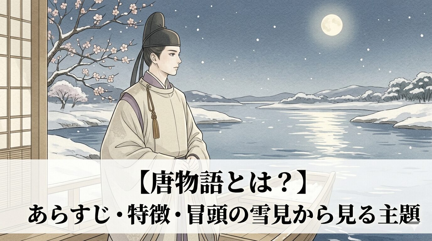 『唐物語』の、中国故事が和歌とともにやわらかな物語へ変わる世界を表した情景