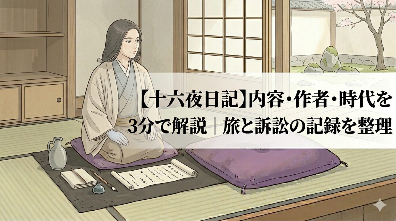 『十六夜日記』の、不安な旅と子を守るための決意を表した情景