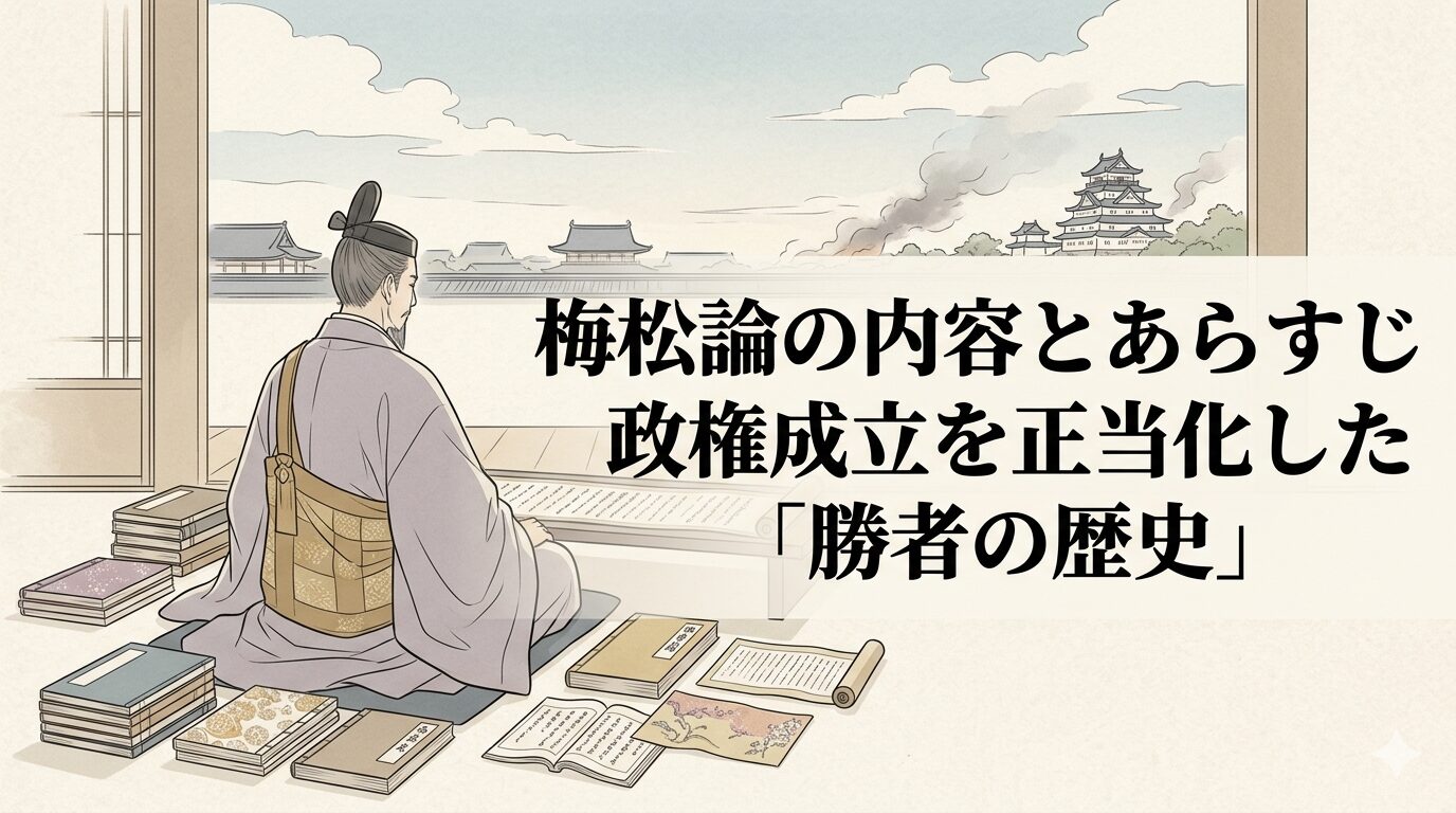梅松論に通じる、足利尊氏の政権成立を正当化する視点から南北朝の動乱を描いた軍記物語のイメージ。