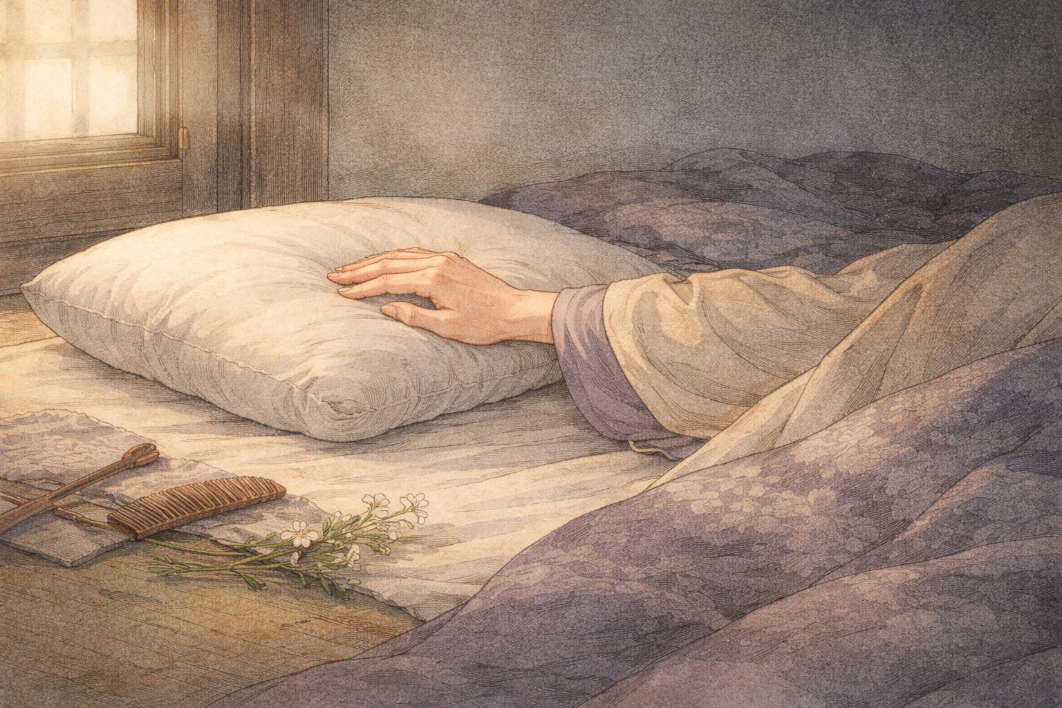 失った人の記憶が手枕の感覚として残り続ける、大伴旅人の深い喪失感を象徴した情景