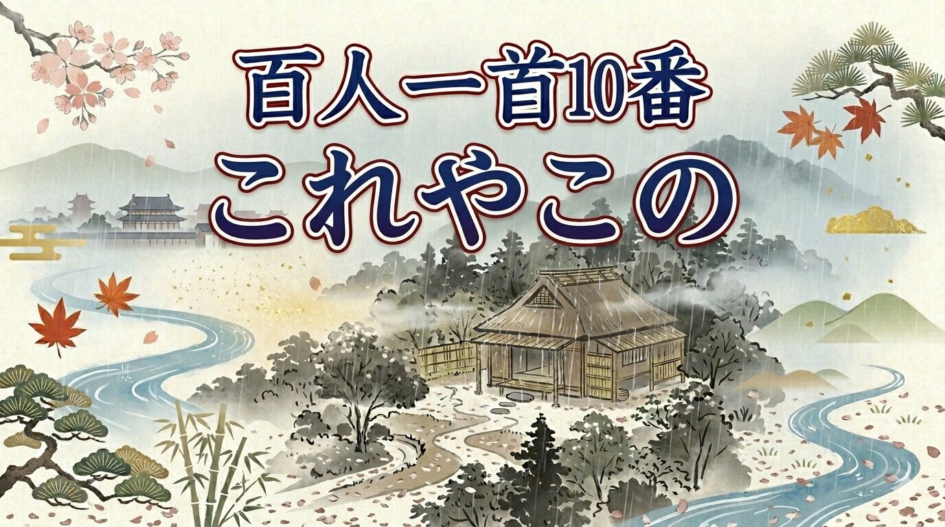 百人一首10番「これやこの」の意味とは？現代語訳・読み方・覚え方と